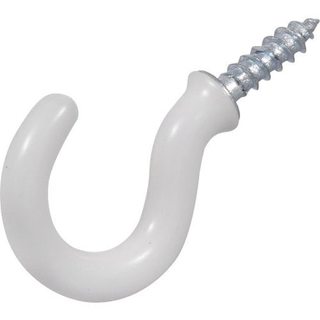 Hillman HILLMAN Small Vinyl Coated White Steel 7/8 in. L Hook 1 lb 6 pk 122236